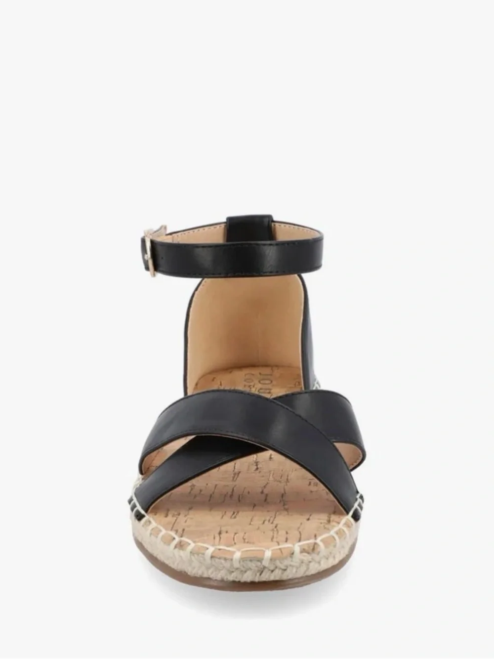 Journee Collection Black Crisscross Ankle-Strap Espadrilles
